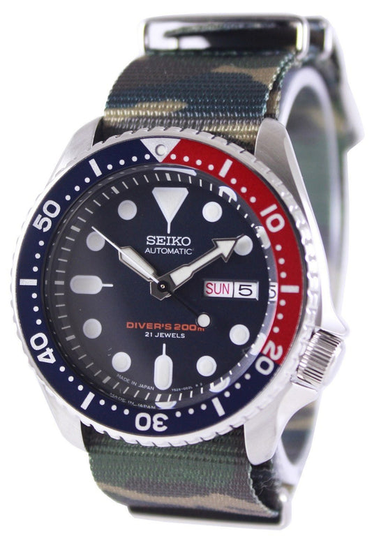 Seiko Automatic Diver's 200m Army Nato Strap Skx009j1-var-nato5 Men's Watch