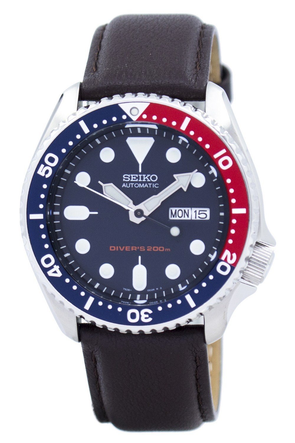 Seiko Automatic Diver's Dark Blue Dial Brown Leather Skx009k1-var-ls11 200m Men's Watch