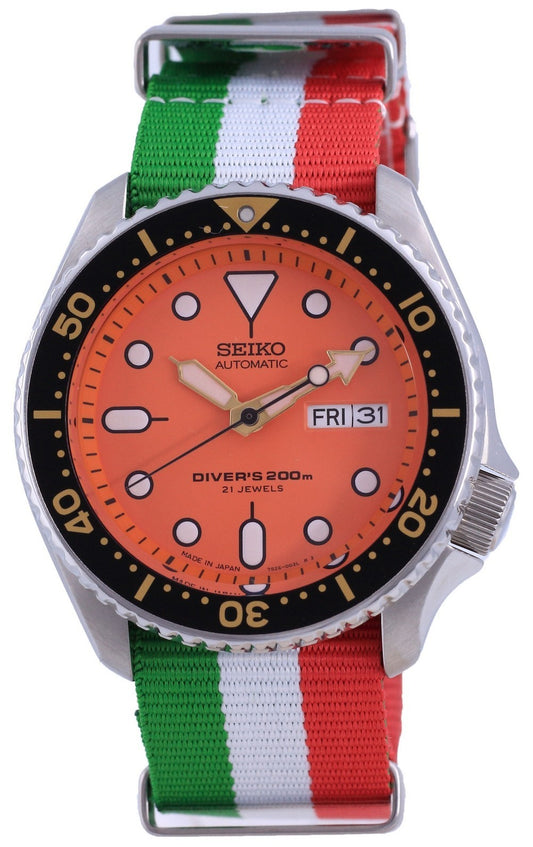 Seiko Automatic Diver's Japan Made Polyester Skx011j1-var-nato23 200m Men's Watch