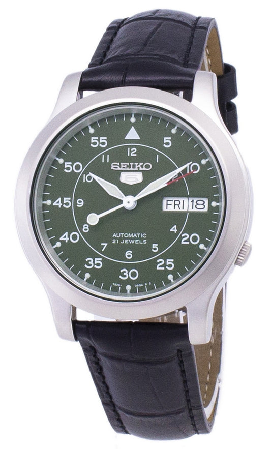 Seiko 5 Military Snk805k2-var-ss1 Automatic Black Leather Strap Men's Watch