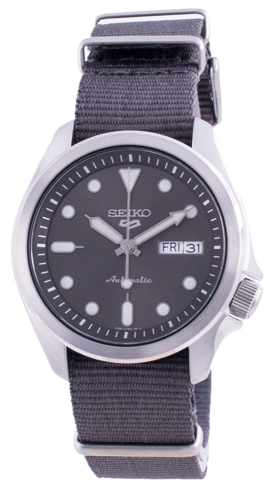 Seiko 5 Sports Grey Dial Nylon Strap Automatic Srpe61 Srpe61k1 Srpe61k 100m Men's Watch