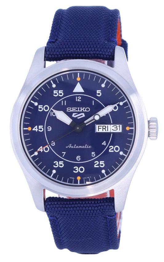 Seiko 5 Sports Flieger Nylon Blue Dial Automatic Srph31k1 100m Men's Watch