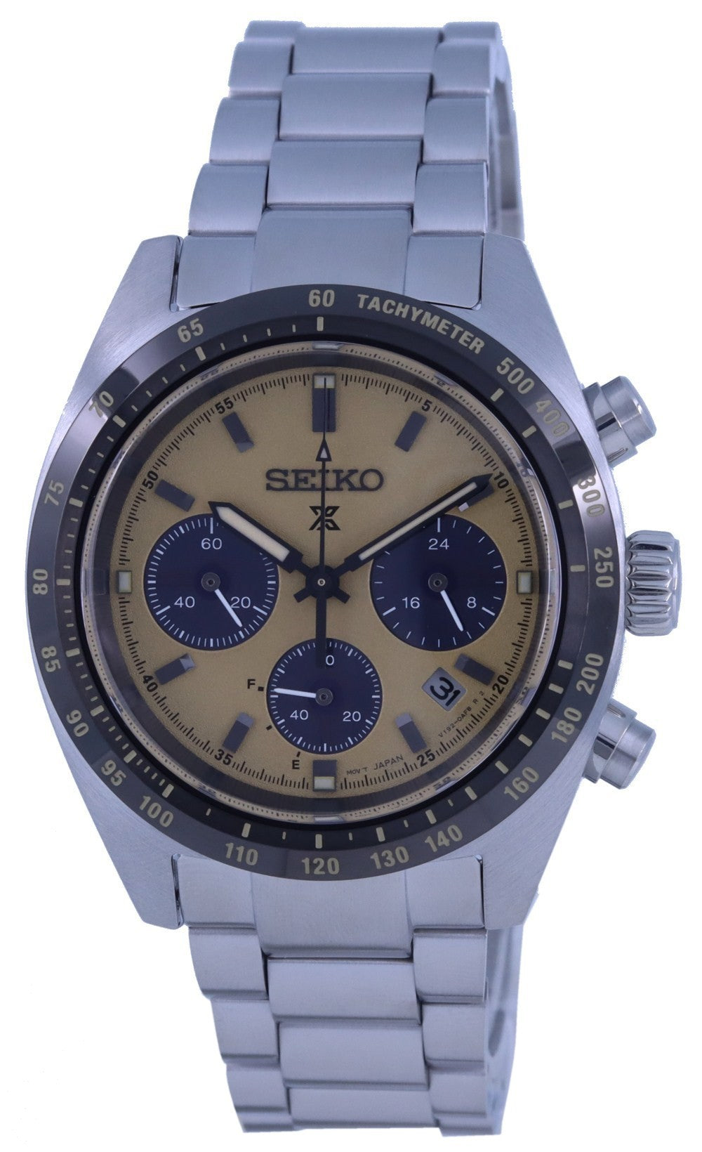 Seiko Prospex Speedtimer Chronograph Solar Beige Dial Ssc817 Ssc817p1 Ssc817p 100m Men's Watch