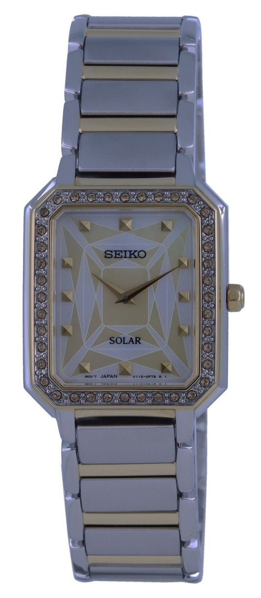 Seiko Discover More Two Tone Stainless Steel Solar Sup452 Sup452p1 Sup452p Women's Watch