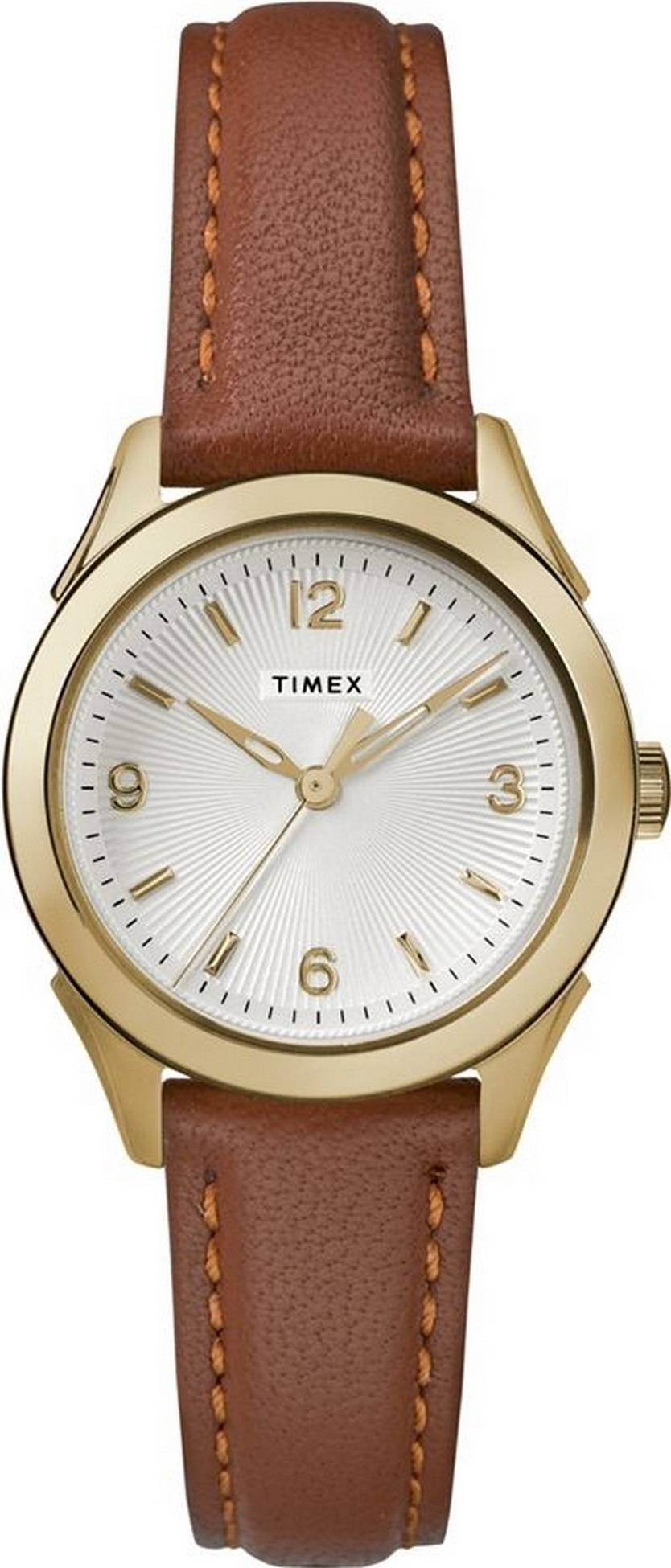 Timex Torrington Silver Dial Leather Strap Quartz Tw2r91100 Women's Watch