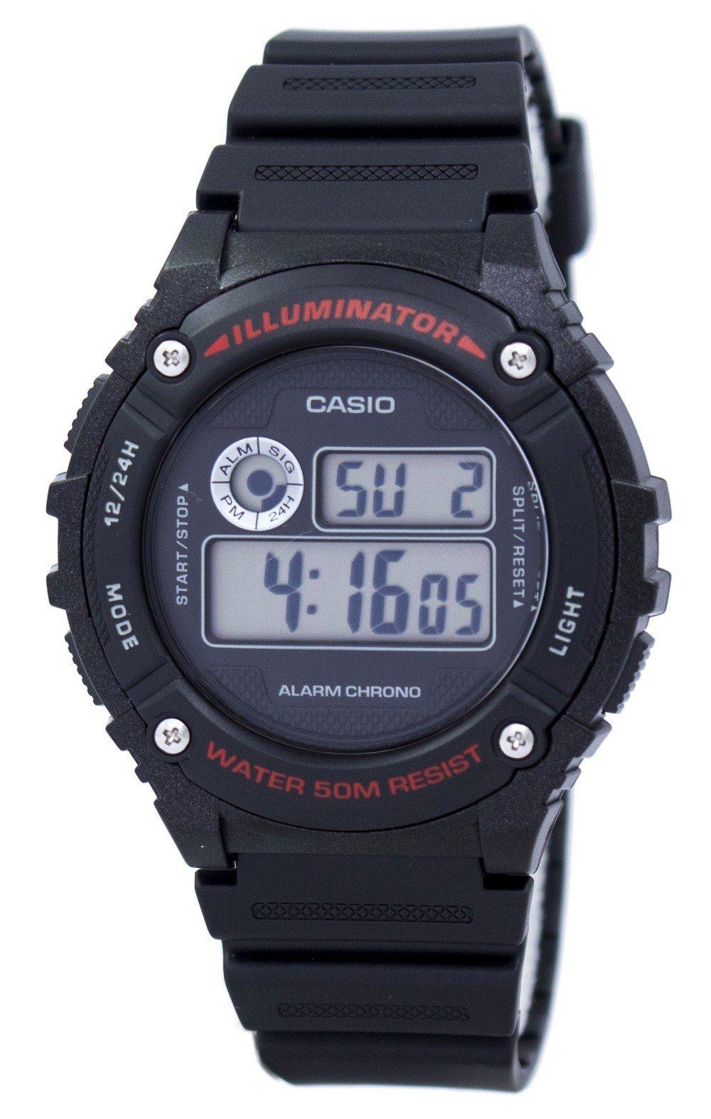 Casio Sports Illuminator Alarm Chrono Digital W-216h-1av W216h-1av Men's Watch