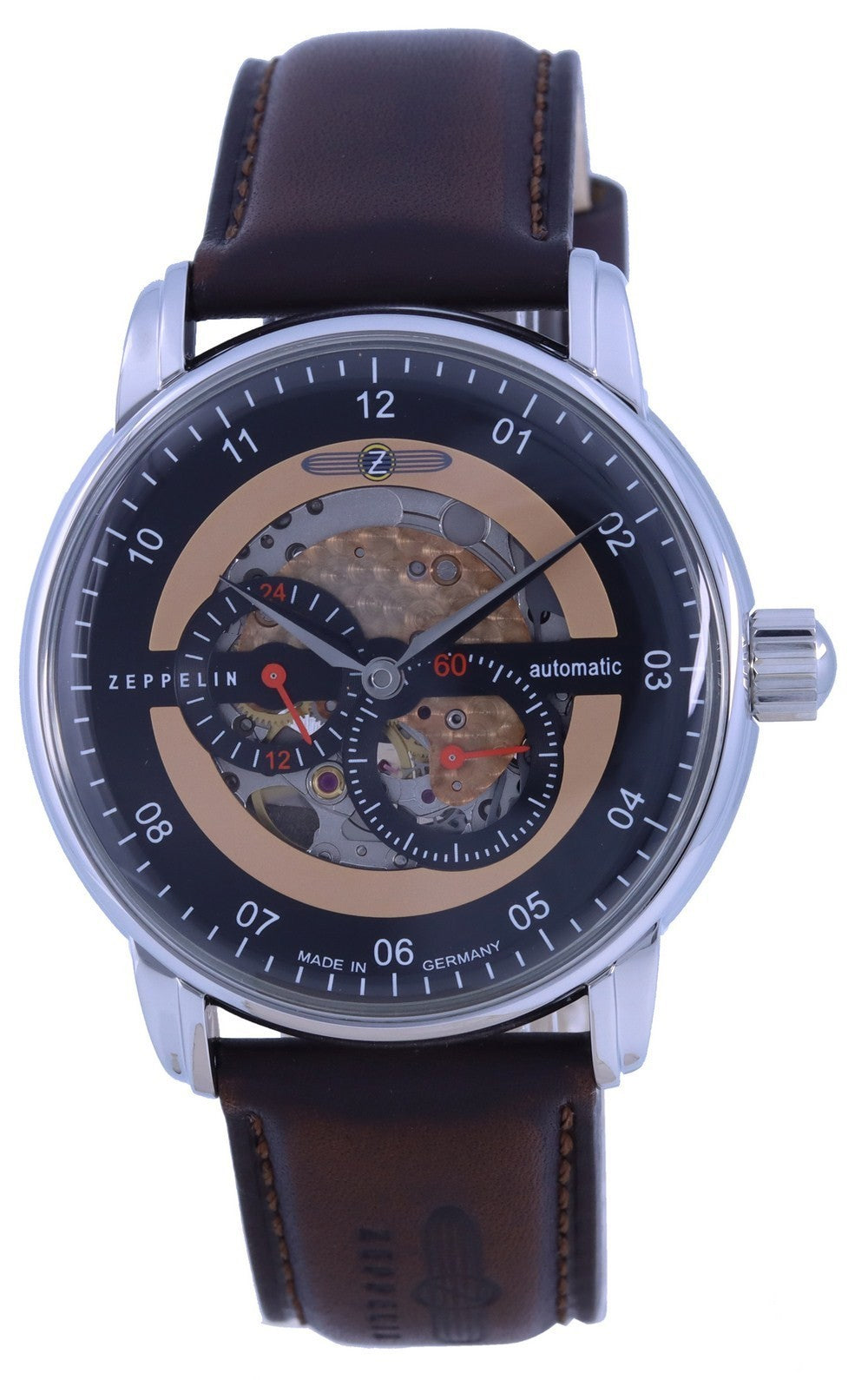 Zeppelin New Captain's Line Skeleton Dial Automatic 8664-5 86645 Men's Watch